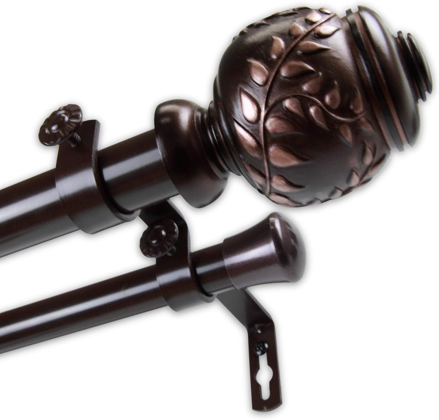 Rod Desyne 1" Colette Double Curtain Rod, 48-84 inch, Bronze