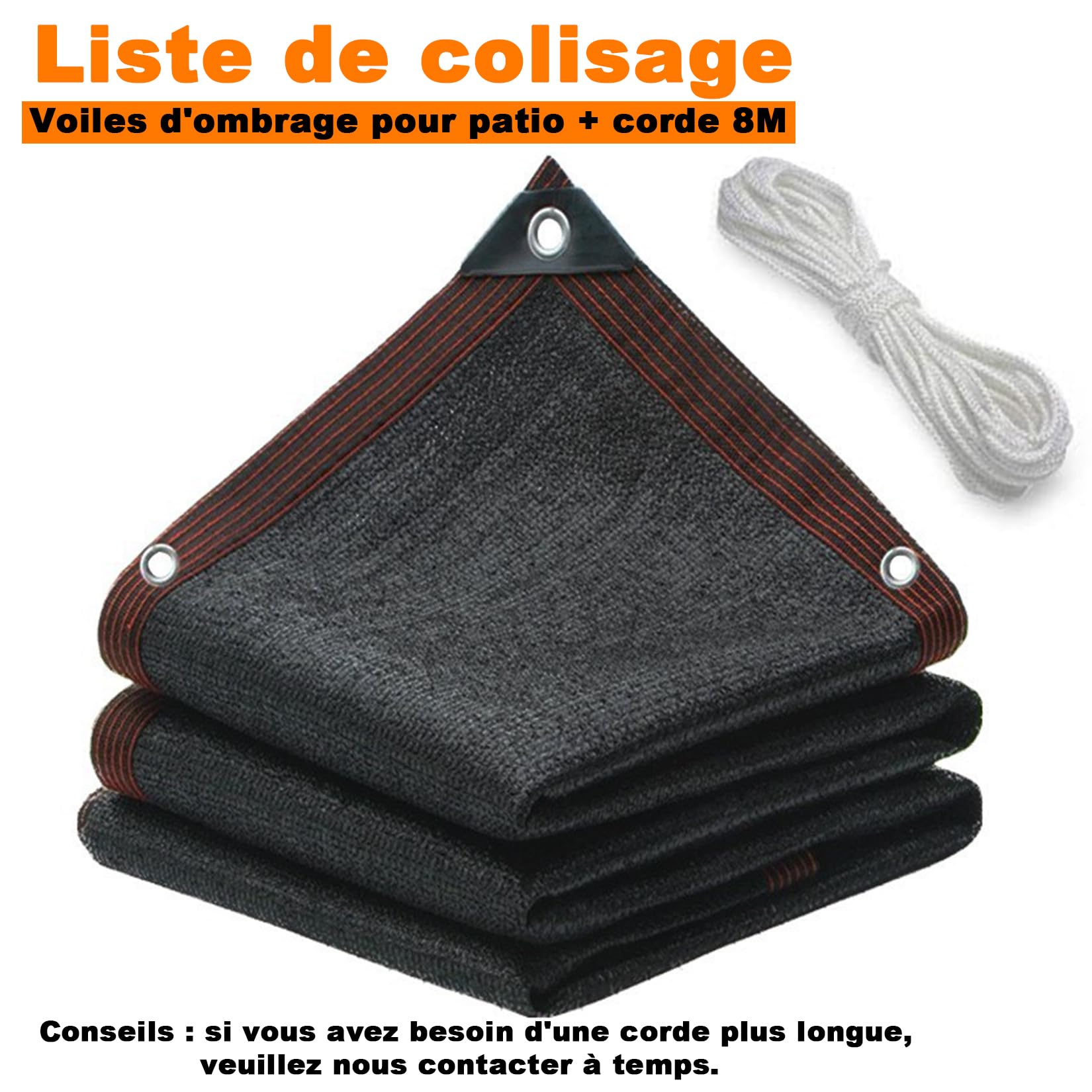 Filet Ombrage 5 x 9 m avec œillets - Coins renforcés - Résistant Aux Déchirures - Voiles d'ombrage pour Patio - Toile Ombrage pour Jardin Extérieur, Pergola, Plantes Patio, Serre, Noir