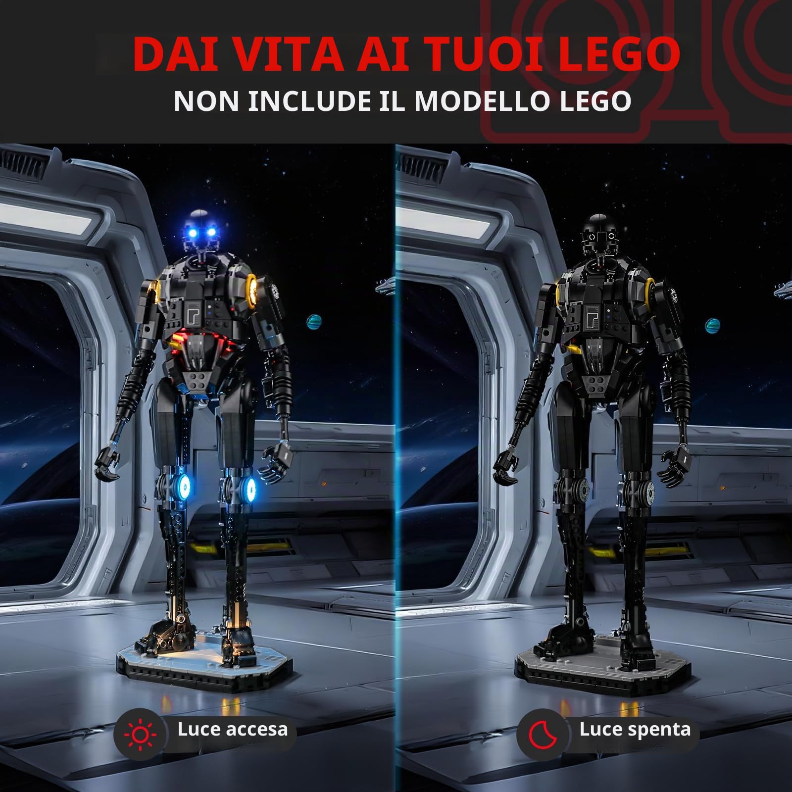 BRIKSMAX Luce per Lego Droide di sicurezza K-2SO 75434 – Compatibile con i mattoncini Star Wars – senza set Lego