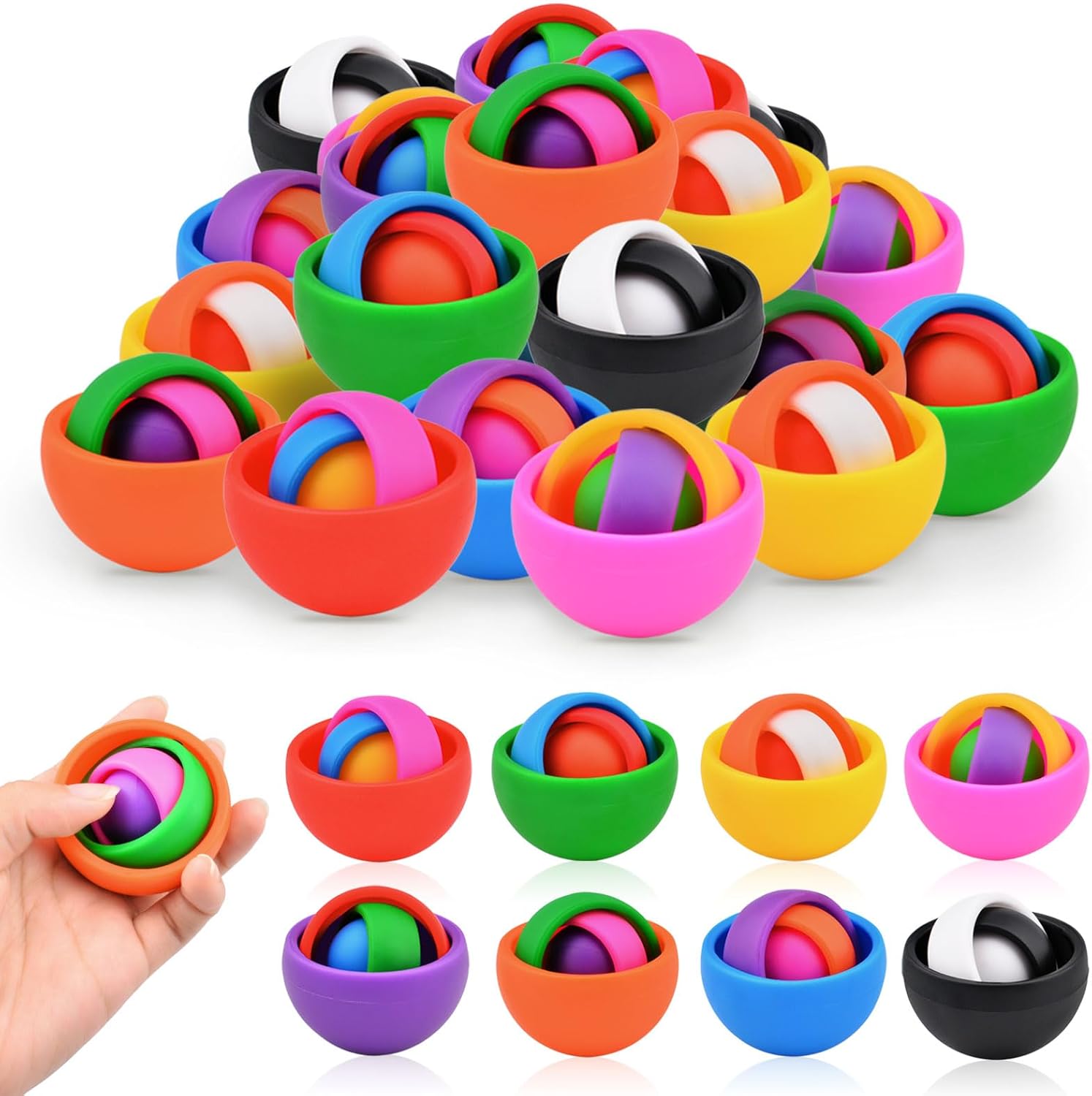 Fidget Toys Adults Pack, 24PCS Fidget Spinner Set for Kids, Autism Sensory Toys Christmas Stocking Stuffers Party Favors, ADHD Stress Relief Finger Toys, Gift for Boys Girls Teens Birthday