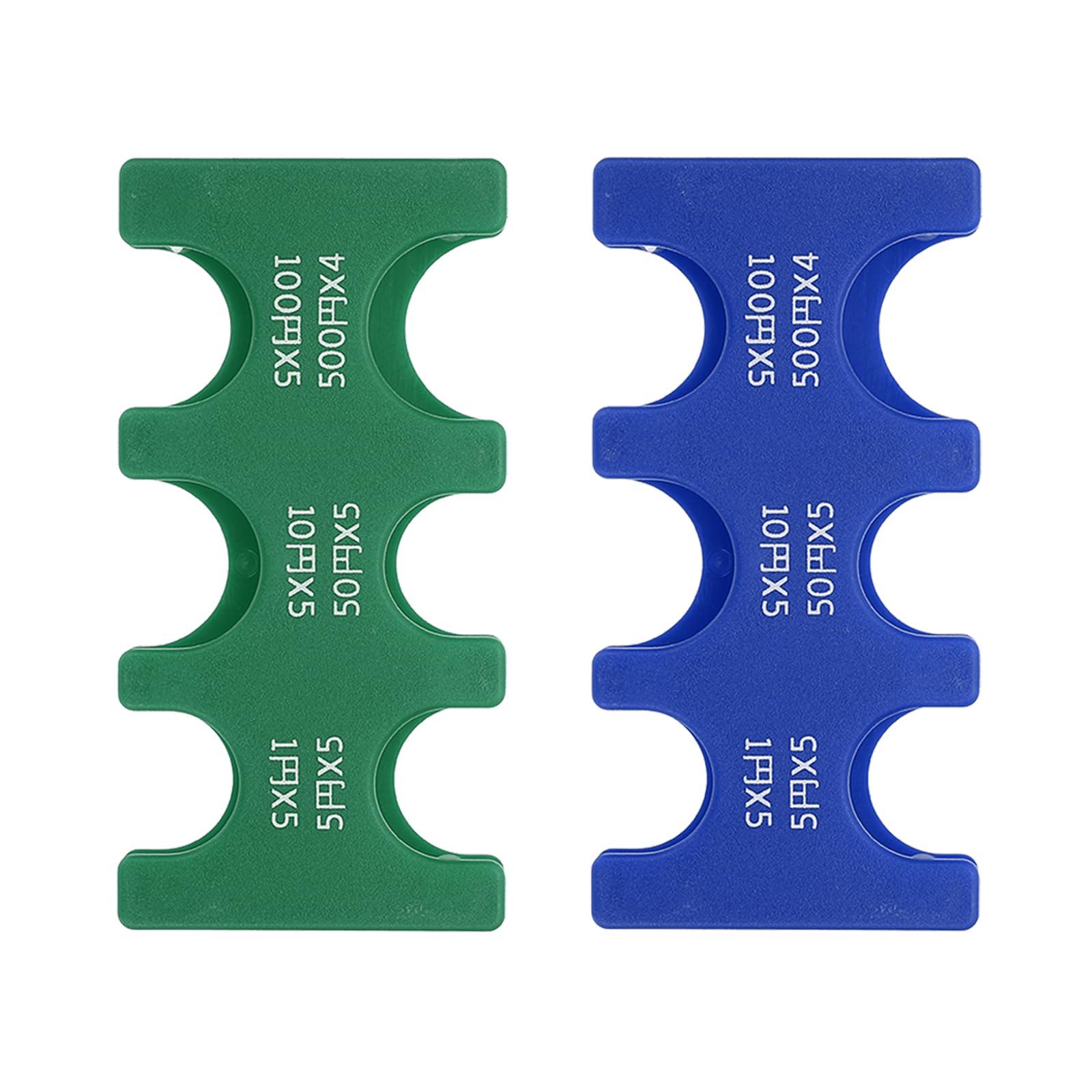 PATIKIL 2Pcs Japanese Coin Holder, Portable JPY Coin Organiser Dispenser Hard Case Storage 6 Slots, Great for Home, Office, Collection, Green,Blue