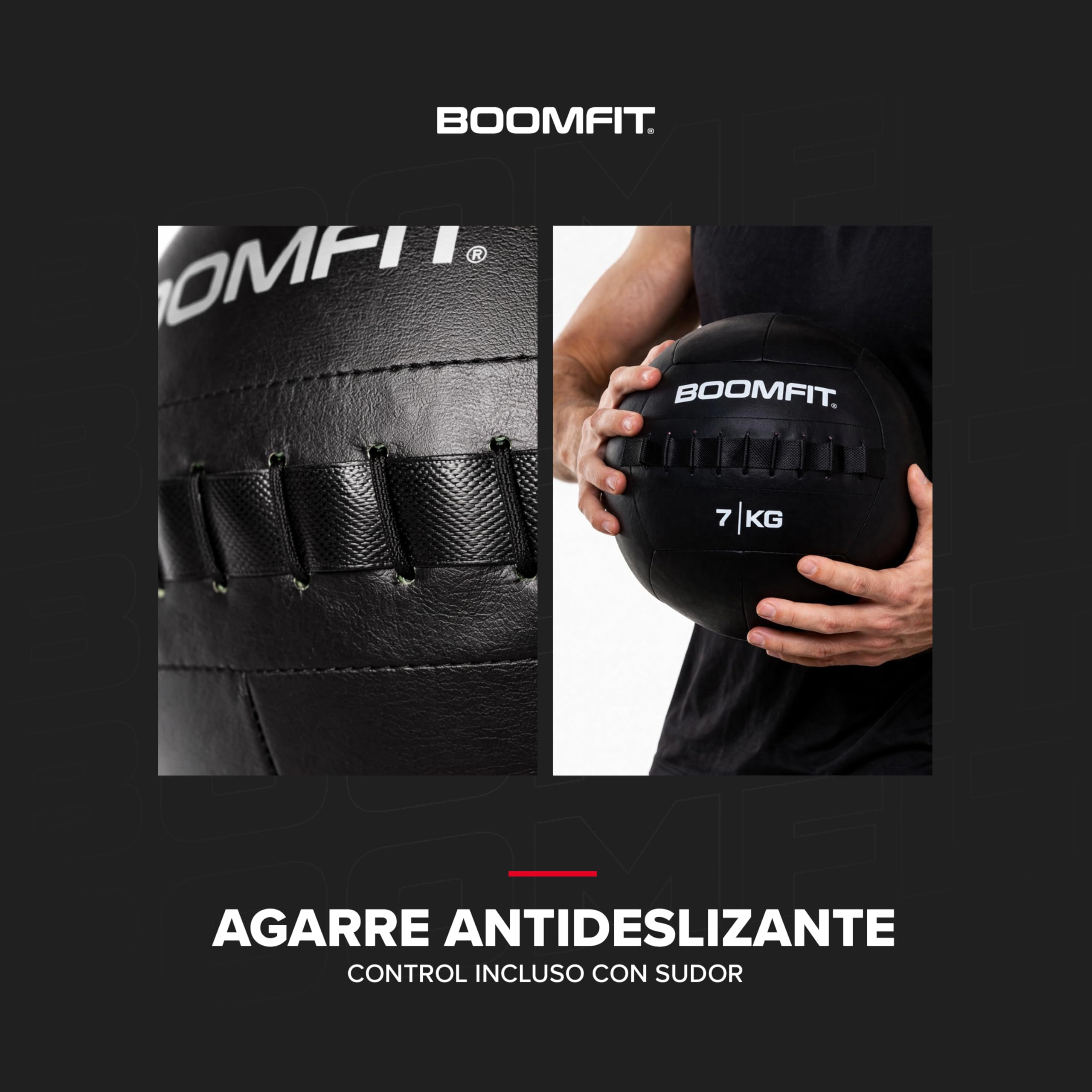 BOOMFIT Wall Ball 2–15 kg | Balón Medicinal Antideslizante Superficie Lisa | Carga centrada Estable | Progresión por Pesos sin Cambiar sensaciones | Crossfit, Funcional y HIIT