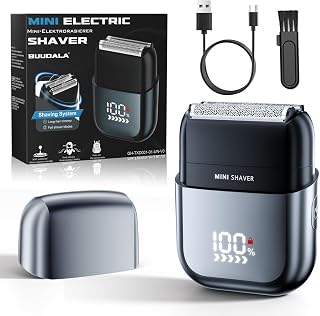 Afeitadora Electrica Hombre con Pantalla LED, Máquina de Afeitar Barba En Seco y Mojado, IPX7 Resistente Foil Shaver con 3 Cuchillas, Tipo C Recargable, Ligero y Portátil para Barba Rostro Viajes