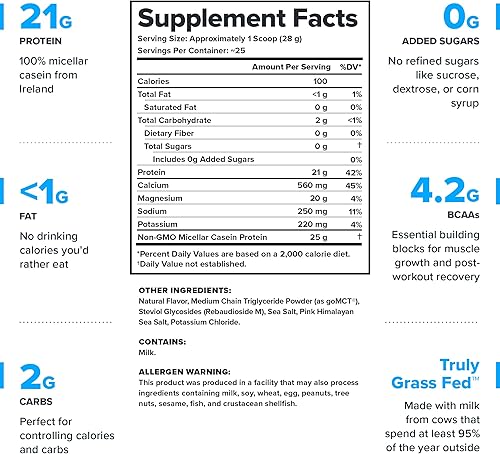 Vista 10 de LEGION Proteína en polvo de caseína (fresa) - Polvo de proteína micelar de liberación lenta - Polvo de caseína sin OMG, sin gluten y naturalmente
