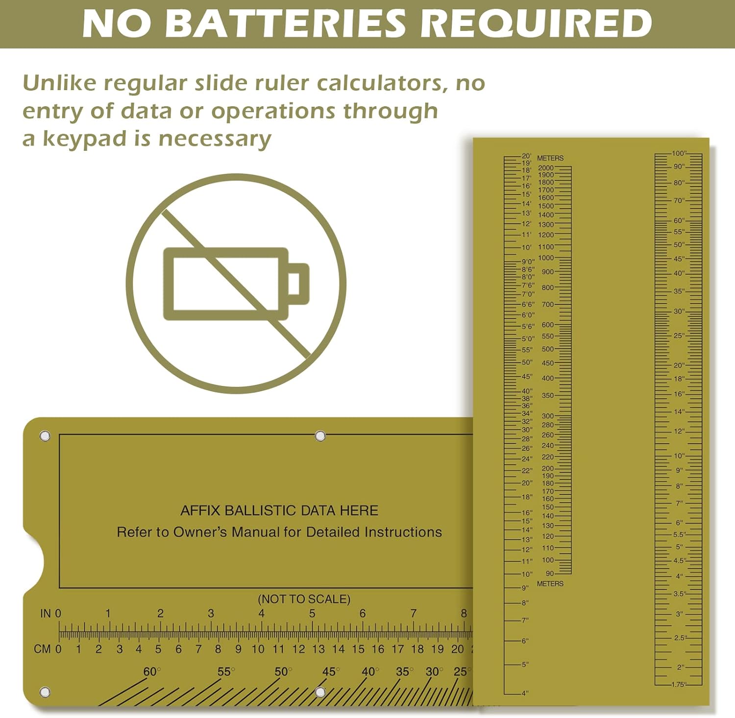 WHFANG Slide Rule Calculator, Professional Sniper Gear, Mrad Ruler Range to Target Calculator Quick & Easy Shooting Measurement Slide Rule Tool for Hunting and Long-Range Shooting : Sports & Outdoors
