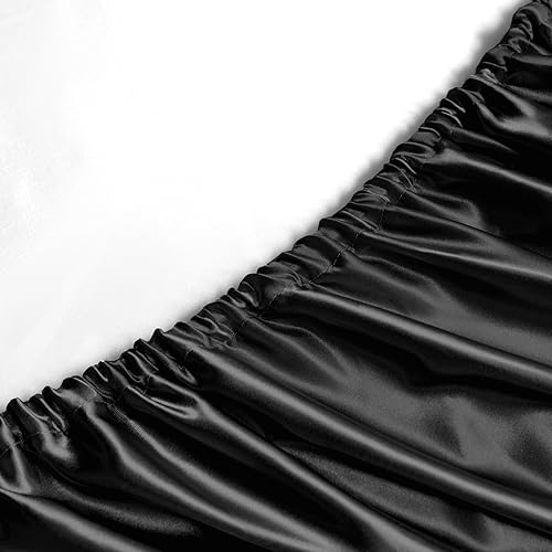 Miniatura 7 de Sábanas de satén tamaño California King  4 piezas de sábanas de lujo sedosas y suaves, juego de sábanas de seda de satén dorado sin arrugas con 1