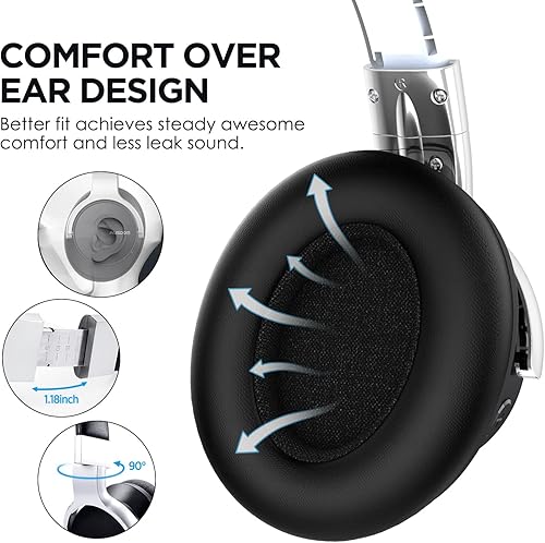 Miniatura 5 de AUSDOM E7 Auriculares con cancelación activa de ruido auriculares inalámbricos Bluetooth sobre la oreja ANC con micrófono, tiempo de reproducción de