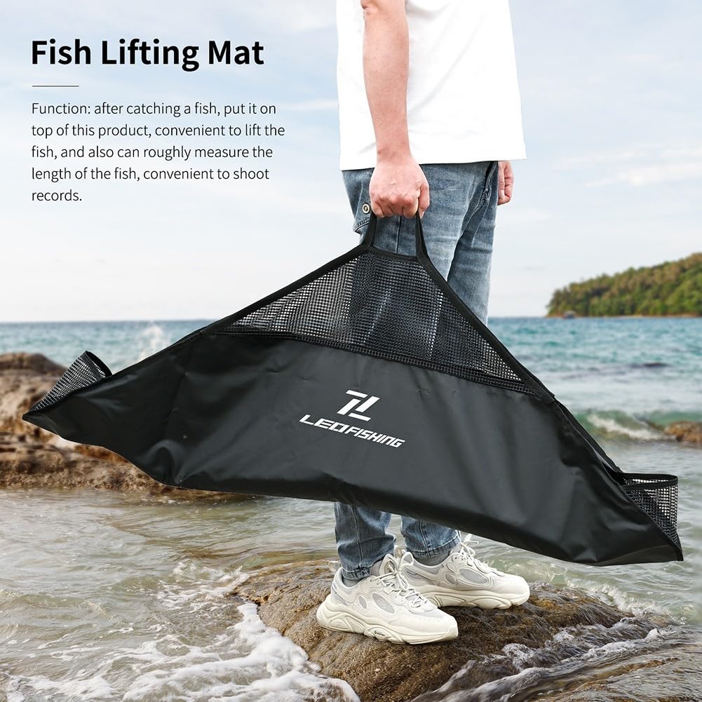 Sac de pêche portable et tapis d'atterrissage avec protection numérique en PVC pour mesurer et peser la carpe ou le brochet jusqu'à 100 cm