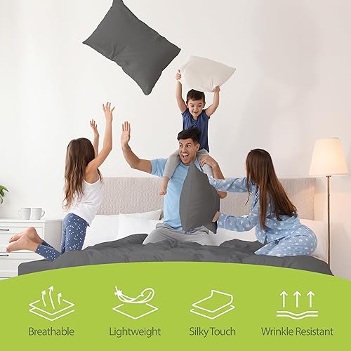 Miniatura 4 de BAMPURE Mezcla de viscosa de sábanas de bambú tamaño Queen, 4 piezas para cama de tamaño Queen, sábanas y fundas de almohada, juego de sábanas de