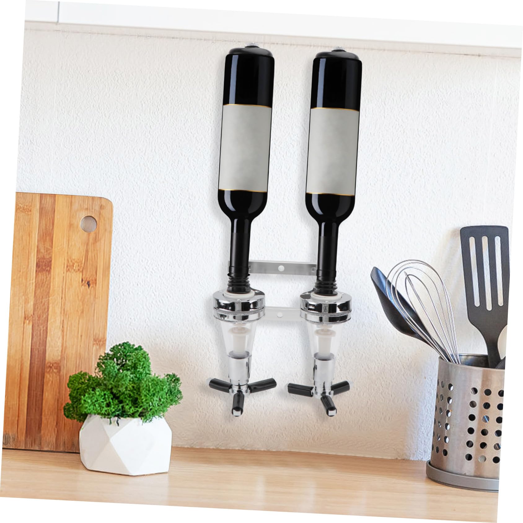 SOLUSTRE Dispensador de Vino para Botellas de Licor Montaje Pared para Estante y Soporte de Botellas de Bar Dispensadores de Licor