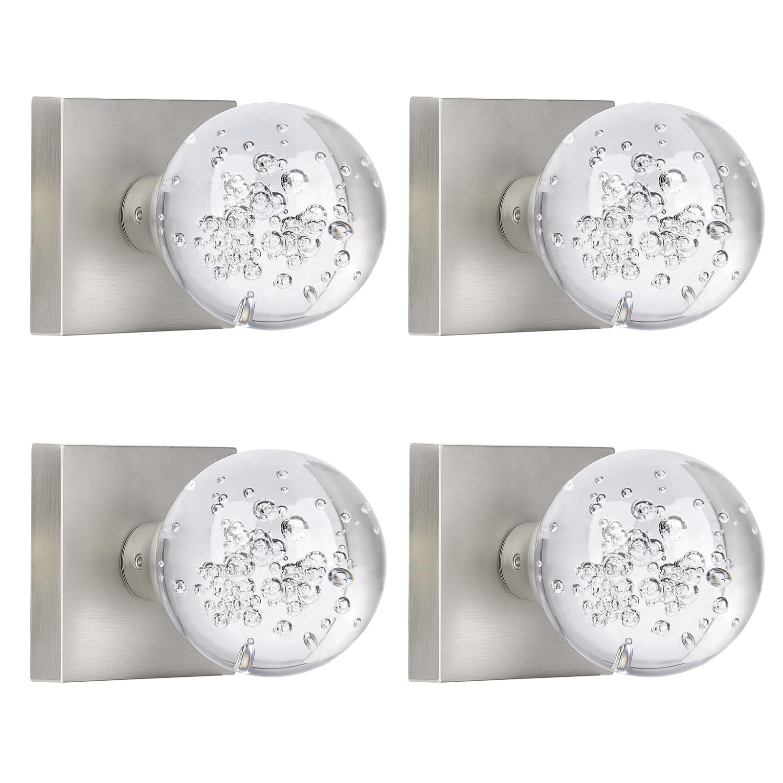 Crystal Door Knobs with Lock - Privacy & Brushed Nickel -10