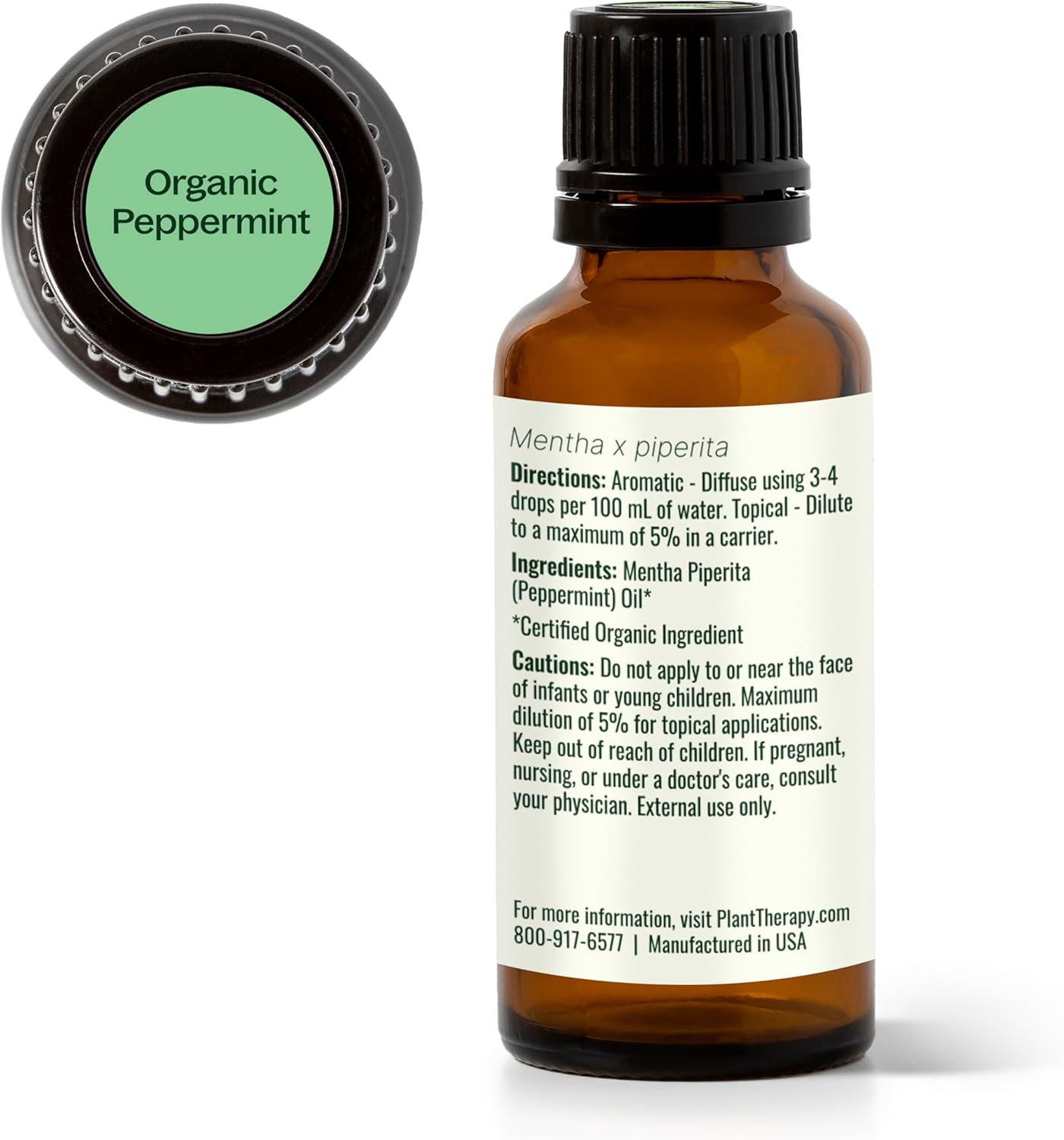Plant Therapy Organic Peppermint Essential Oil 30 mL (1 oz) 100% Pure, Undiluted, USDA Certified Organic Aromatherapy, for Neck Tension and Muscle Discomfort - Image 6