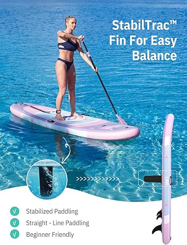 Miniatura 4 de Niphean（Ultra-Light）Inflatable Paddle Board with (Beginner Friendly) StabilTrac Fin and Durable SUP Accessories, 10' Stand Up Paddle Boards for