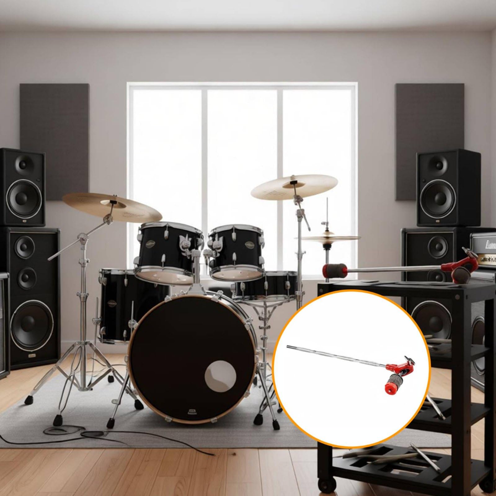 Morsetto di Estensione per Batteria Braccio per Piatti Supporto Asta Staffa Aggancio Accessorio Drum in Metallo Stabile E Robusto Adatto per Concerti Sala Prove, Rosso
