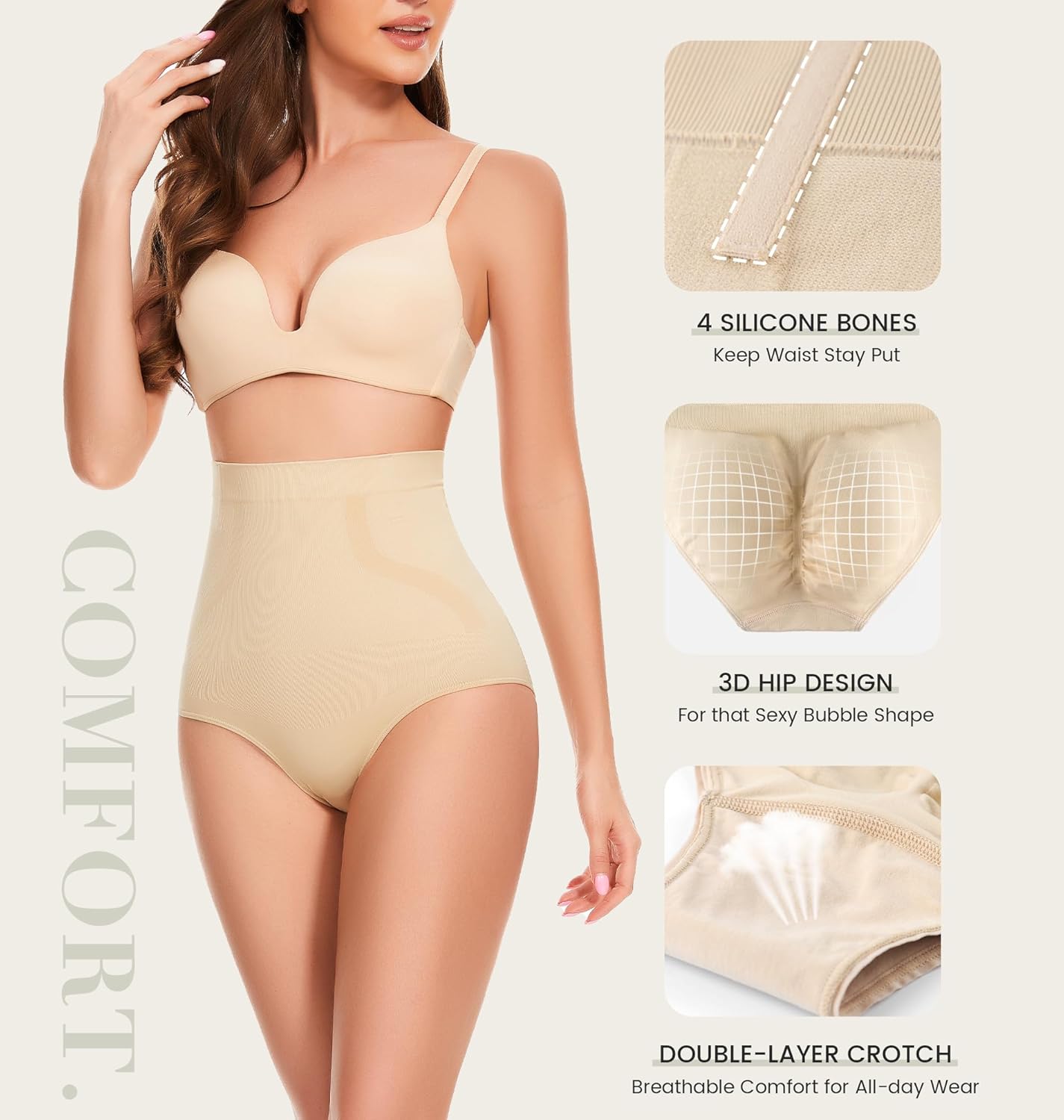 Tummy Control Underwear - High Waisted Body Shaper Panties Seamless Shapewear Compression Briefs for Women - Image 5