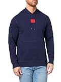 HUGO Men's Regular Fit Square Logo Jersey Hooded Sweatshirt