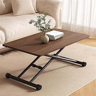 Mesa de centro elevável, multifuncional, de altura ajustável e com pernas de metal para sala de estar, sala de jantar, escritório ou mesa móvel.