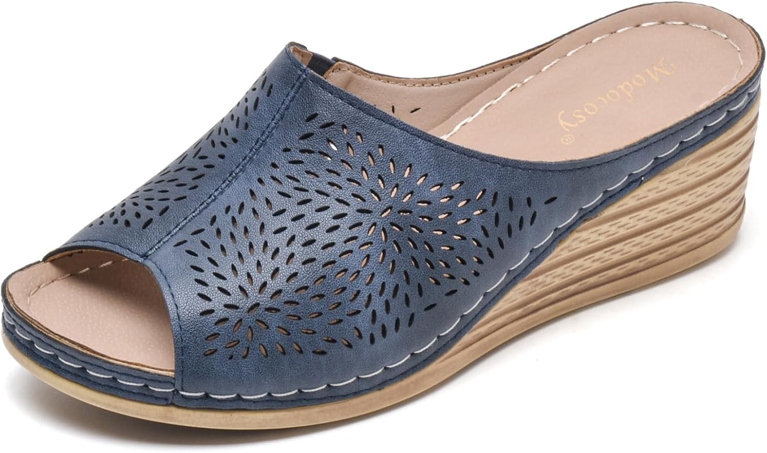 Women's Platform & Wedge Sandals: Comfortable & Lightweight Low Heeled Summer Open Toe Casual Dressy Slip on Wide Width Sandals With Memory Foam Cushioned Footbed