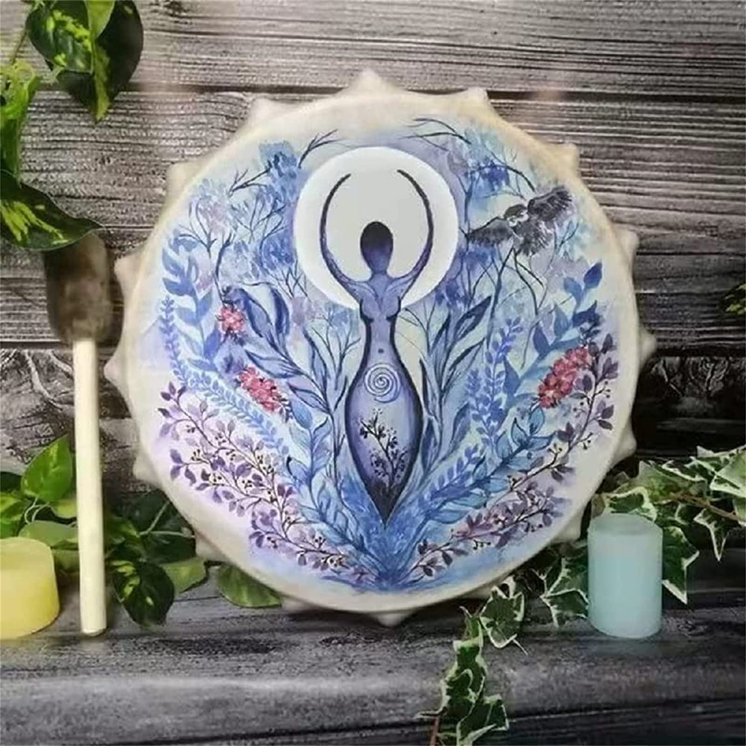 Shaman Drum, Tree of Life Siberian Drum, Handmade Shamanic Drum, Symbol of The Siberian Drum Spirit Music, 25CM