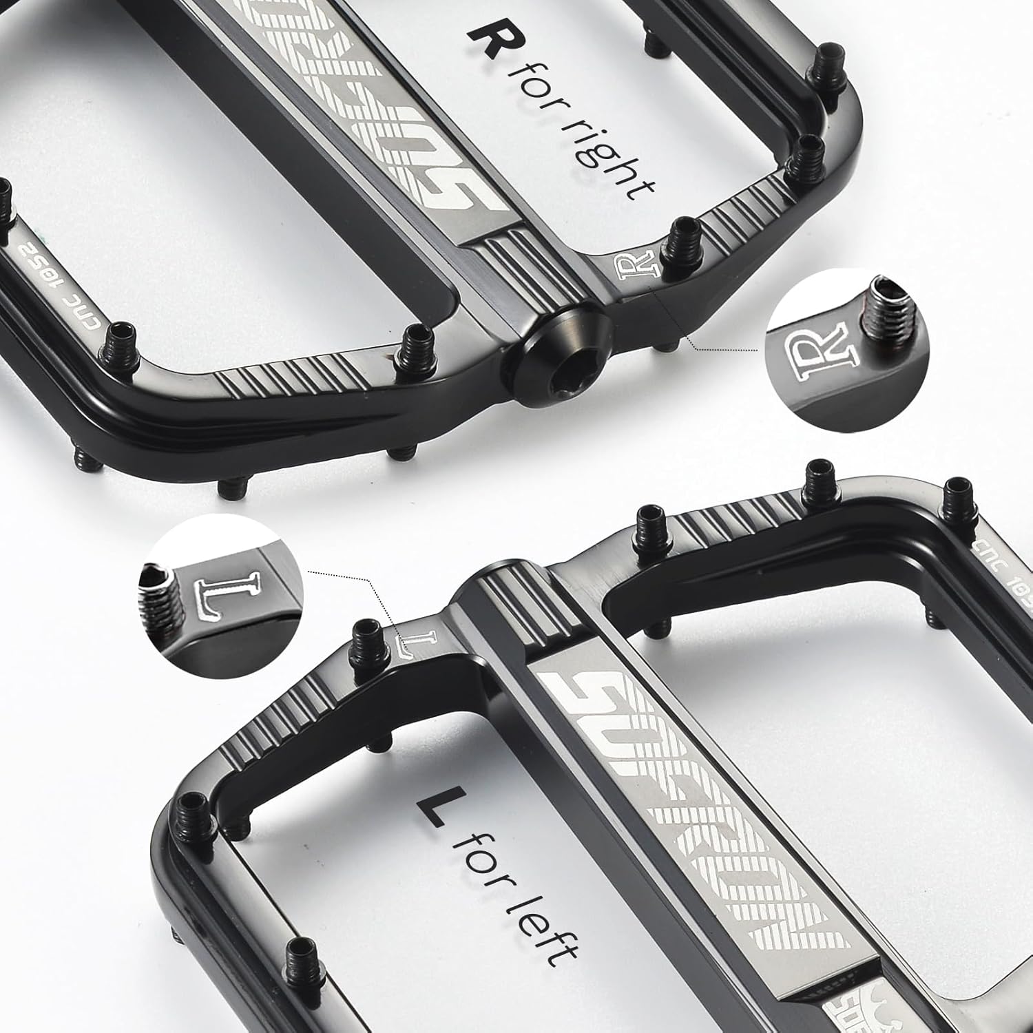 MTB Bike Pedals, Lightweight Mountain Bicycle Pedals for BMX/Road Bikes -Universal Aluminum Alloy Large Platform Pedal