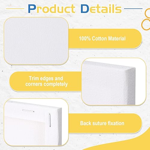 Miniatura 3 de Maitys 200 mini paneles de lienzo de 4 x 4 pulgadas, pequeños tableros cuadrados de lienzo estirado en blanco para pintar adolescentes, arte para