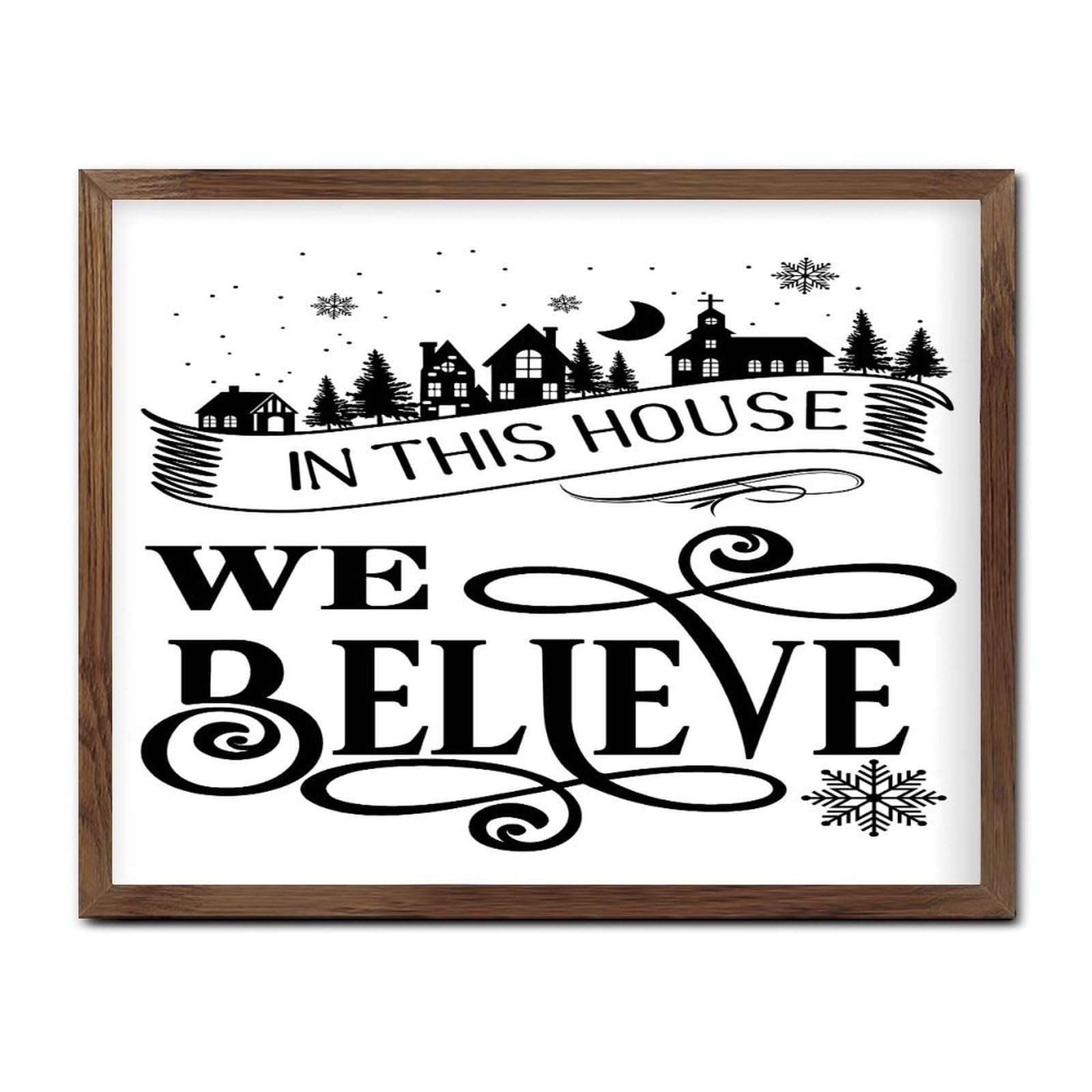 Plaque de motivation en bois In This House pour célébrer l'esprit de famille