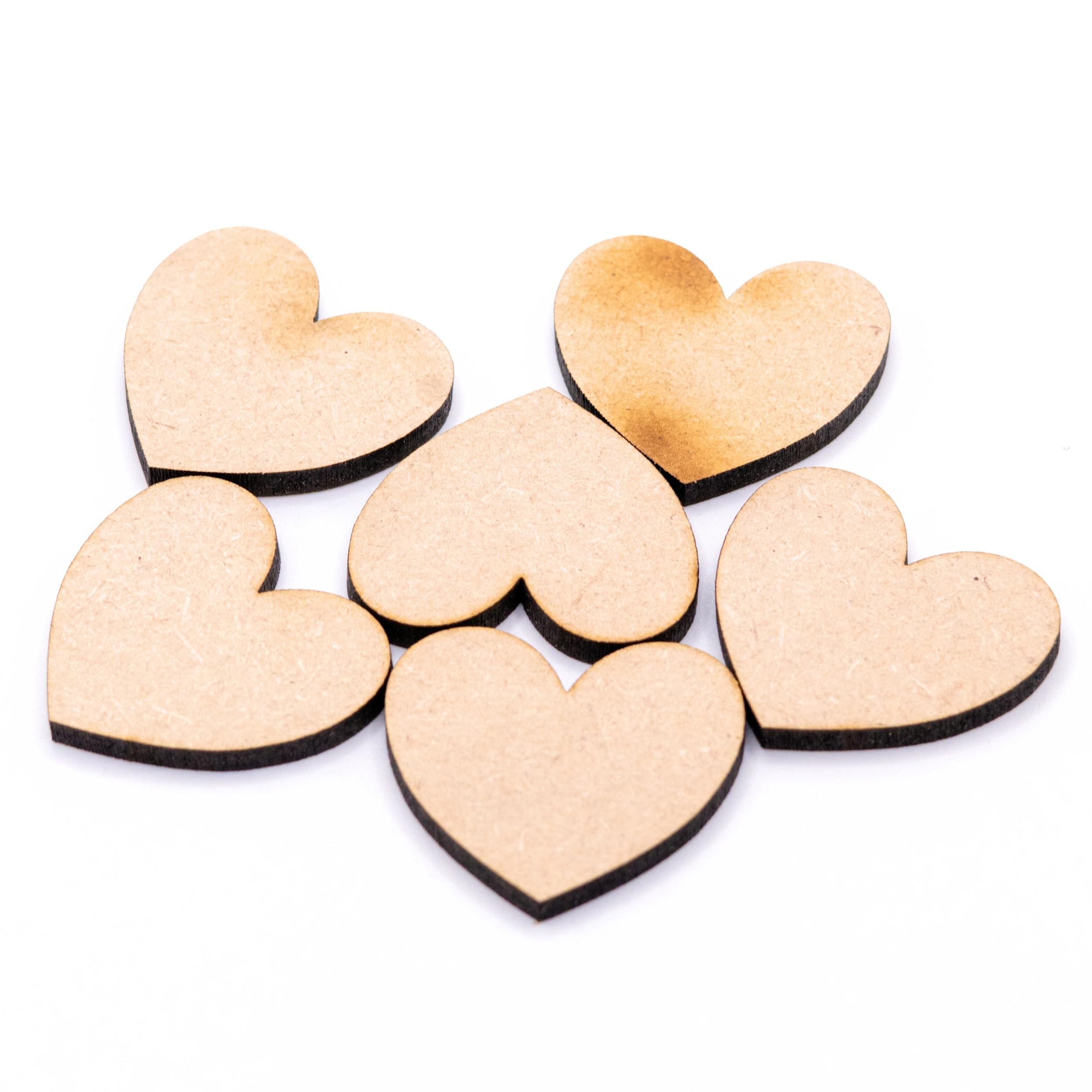 Wooden Mini Hearts – MDF Heart Shape Cut Outs for Crafts – Blank Wooden Hearts for Painting, Scrapbooking, Card Making, Laser Cut MDF Craft Blanks, Heart Craft Shapes in Various Sizes (50 Pack, 30mm)