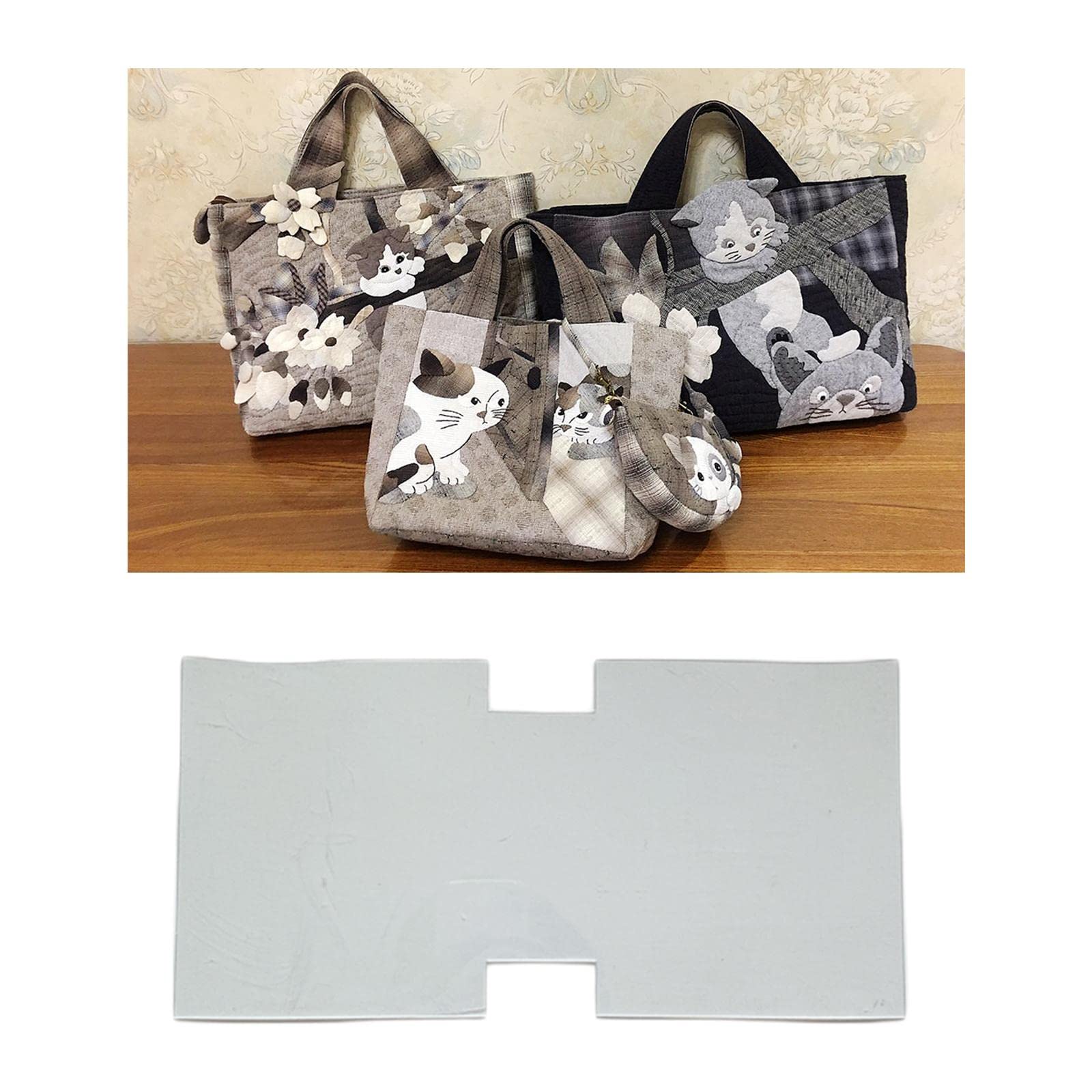 DIY Bag Patchwork Guide Sewing Transparent Tote Bag Patchwork Rulers Reusable Bag Template for Grandma Girlfriend Women Mother (M)