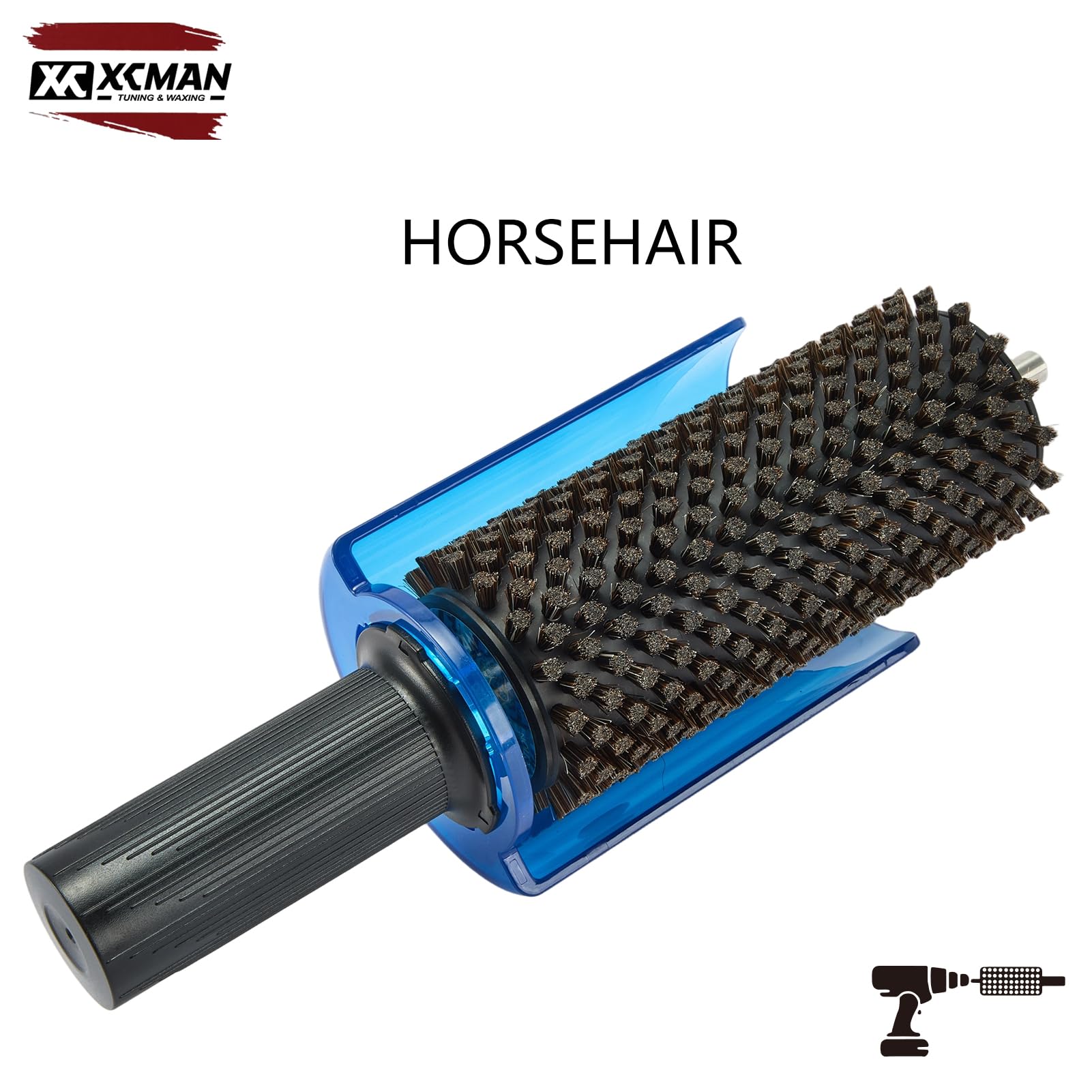 XCMAN 150 mm Ski Roto Brush Kit Roto Brush Handle Axle con tutte e 3 le spazzole: Nylon, Horsehiar, Ottone/Sughero