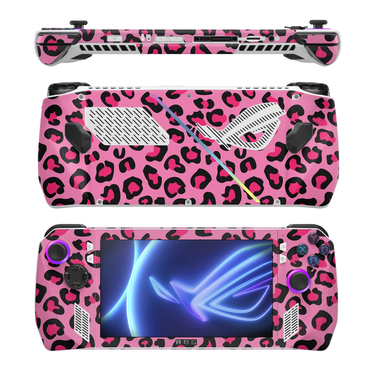 MightySkins Skin Compatible with Asus ROG Ally - Pink Leopard | Protective, Durable, and Unique Vinyl Decal wrap Cover | Easy to Apply, Remove, and Change Styles