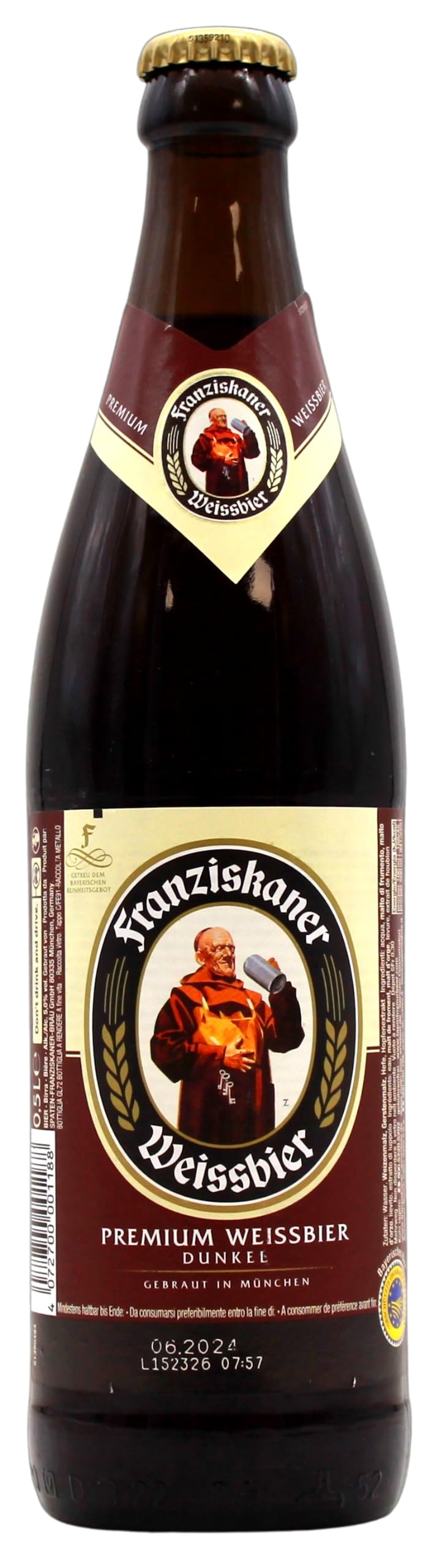 Franziskaner Dunkel Weizenbier Mehrweg (20 x 0.5 l)