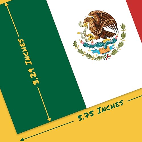 Miniatura 5 de Stickios Adhesivo de vinilo de la bandera mexicana para automóviles, camiones y ventanas de vehículos, fabricado en Estados Unidos (5.8 x 3.3