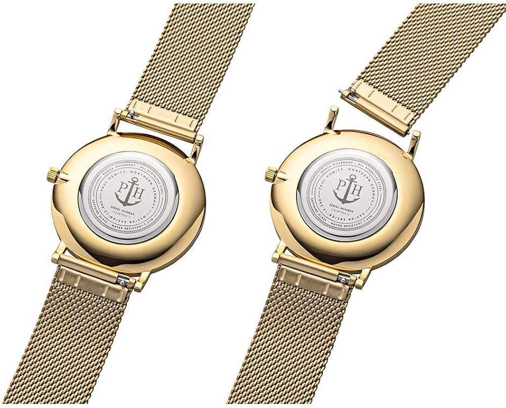 Paul Hewitt Orologio unisex acciaio Sailor Line Blue Lagoon - Orologio da polso donna e uomo (dorato), Orologio elegante donna con quadrante blu e cinturino in maglia a rete dacciaio dorato Paul Hewitt Orologio unisex acciaio Sailor Line Blue Lagoon - Orologio da polso donna e uomo (dorato), Orologio elegante donna con quadrante blu e cinturino in maglia a rete dacciaio dorato