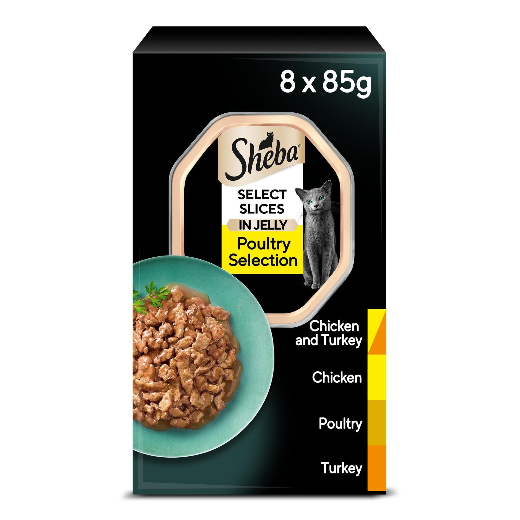 Sheba Select Slices Cat Trays Poultry Collection in Gravy (4 x 8 x 85 g)
