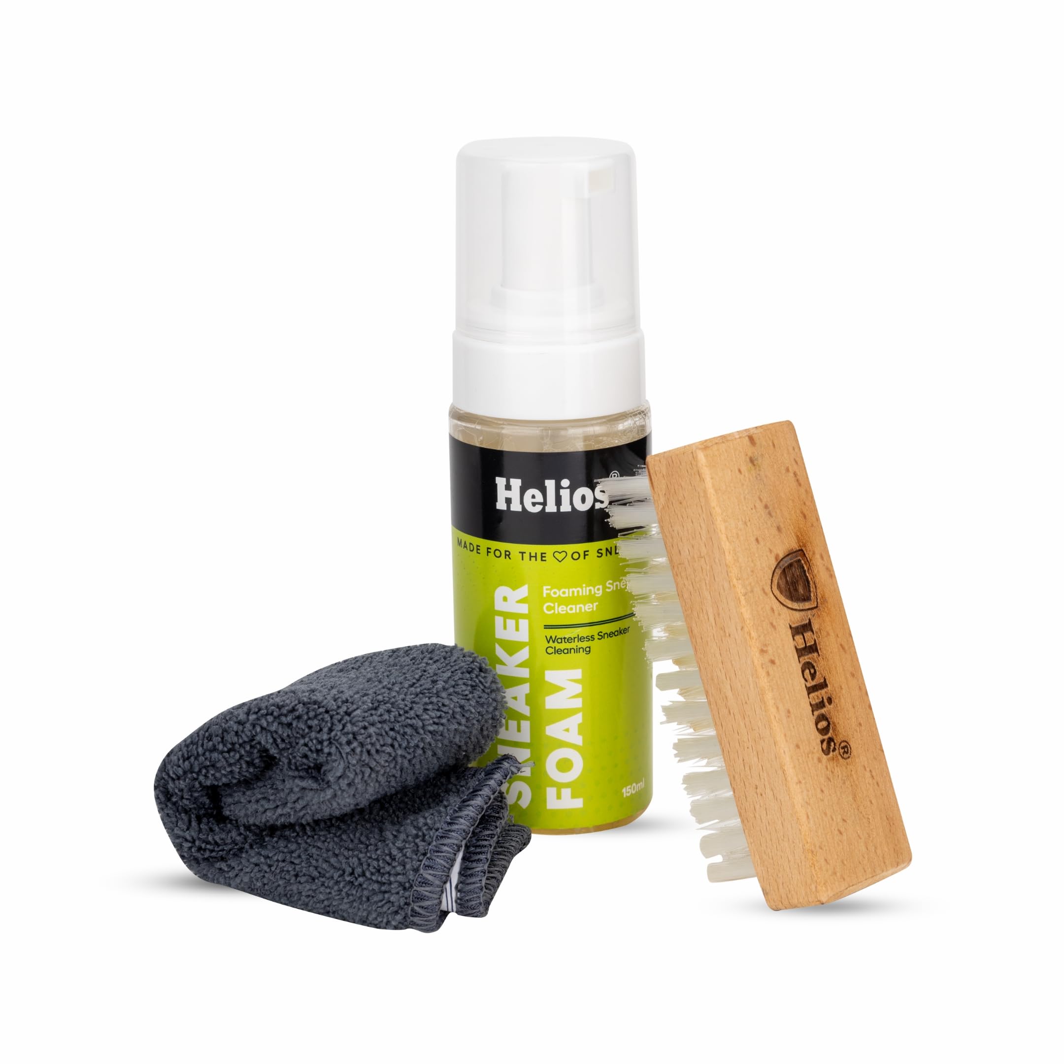 Helios Sneaker Cleaning Solution with 150ML ||Shoe Brush || Sports Shoe Cleaner ||Shoe Cleaner ||White Shoes Cleaner||Shoe Cleaning Kit with Microfiber Towel (Blue, 150 ML(Pack of 1)) 1