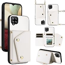Wallet Phone Case for Samsung Galaxy A22 4G Kickstand Card Slots Men White