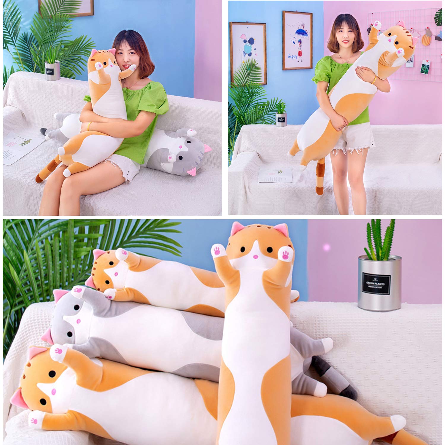Body Pillow Pillowcase Giant Cat Pillow Soft Plush 59inch Cartoon