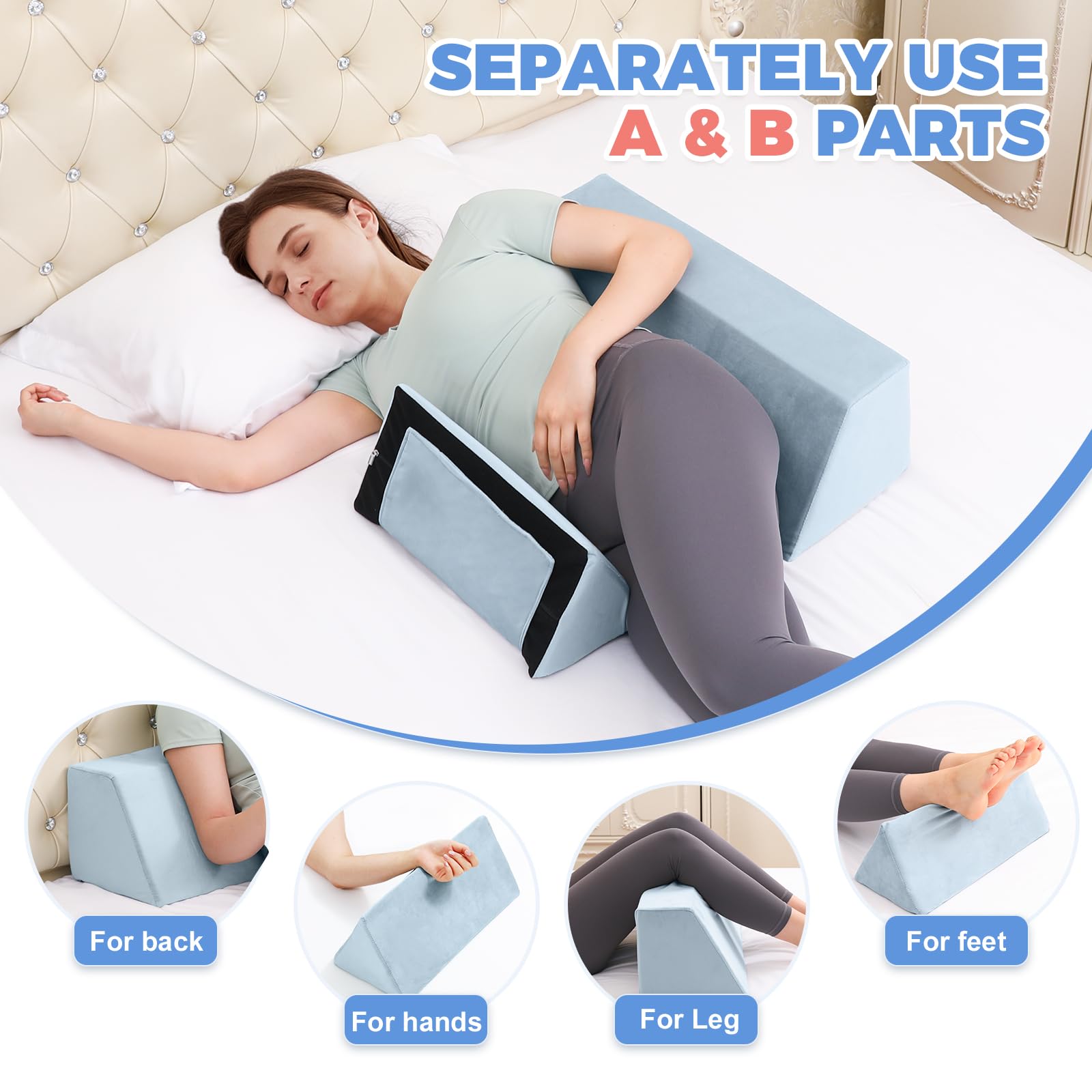 Body Positioner Snapklik.com : Side Sleeping Positioning Wedge Pillow Belt Connection ...