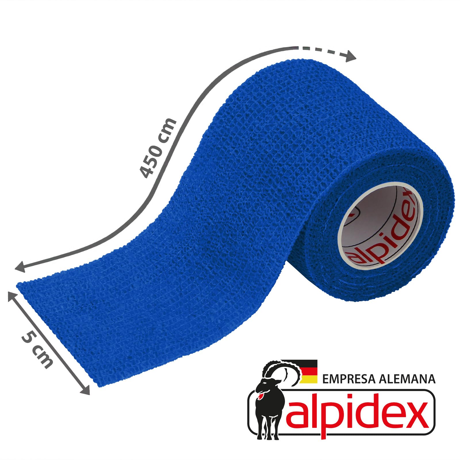 ALPIDEX 6 Rollos Venda Adhesiva 5 cm x 4,5 m Venda Cohesiva Envoltura Tape Deportiva Bendaje Autoadhesiva Mano Rodillas Tobillo Vet Wrap Perro Gato Caballo, Color:azul — view 2