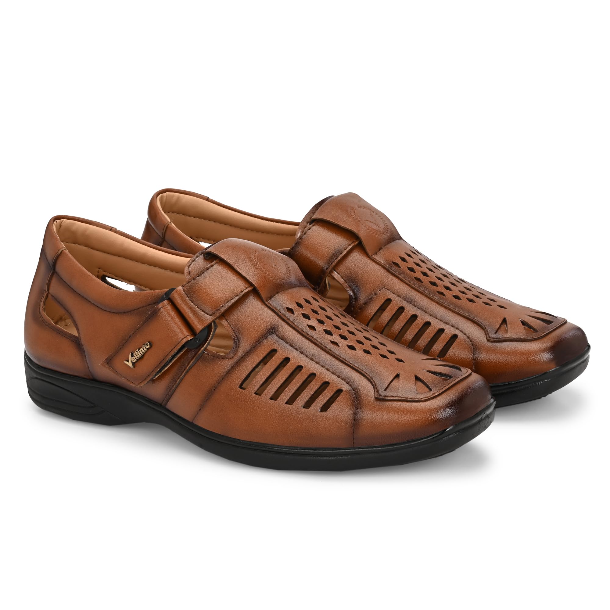 vellinto SAMSARA Mens Premium Ethnic Roman Sandal II Trendy Synthetic Leather Sandal-picture-31