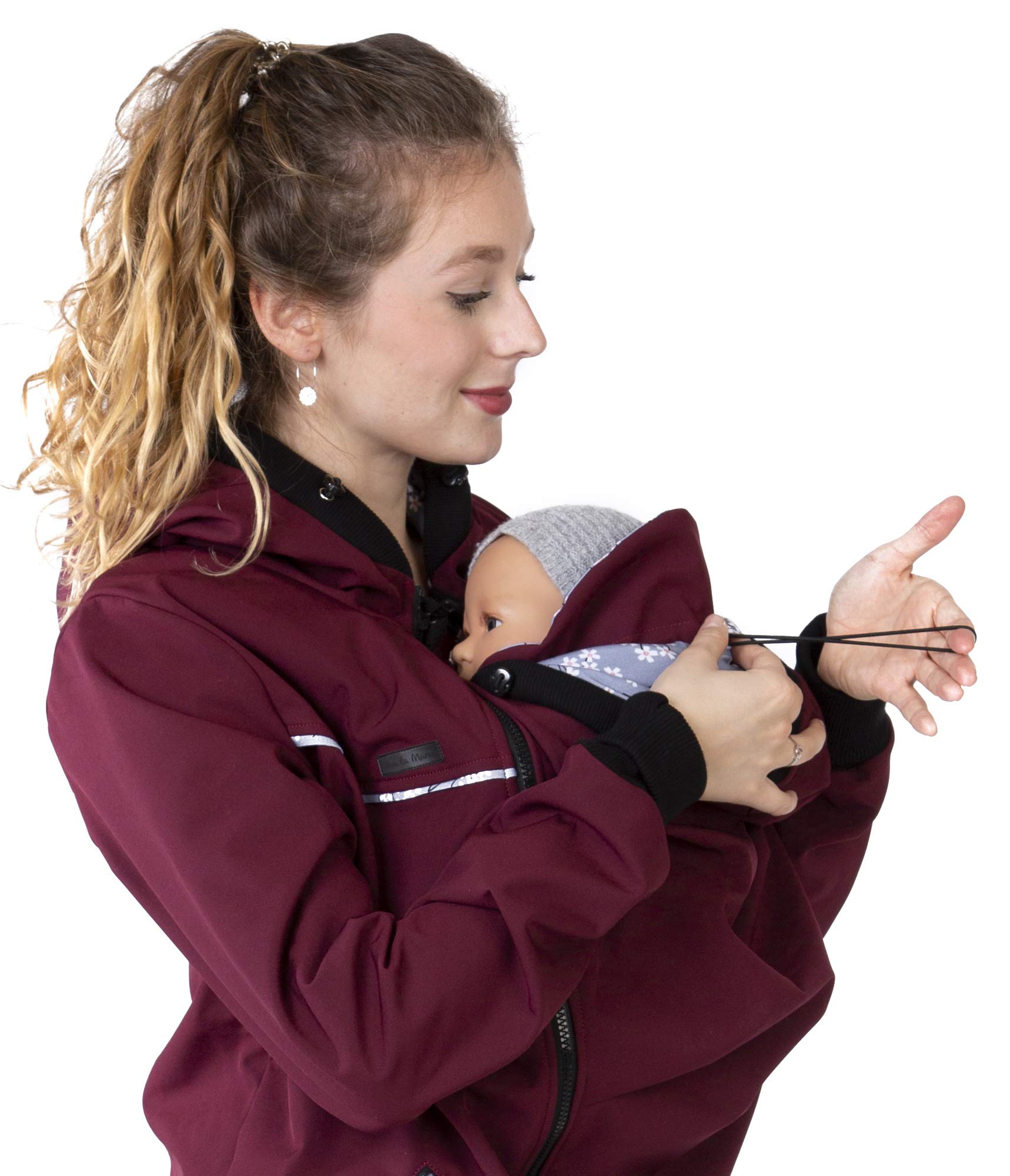 Viva la Mama Veste de portage 4 en 1 pour porter sur le dos ou la poitrine, softshell, veste de grossesse + veste kangourou – Aventuris
