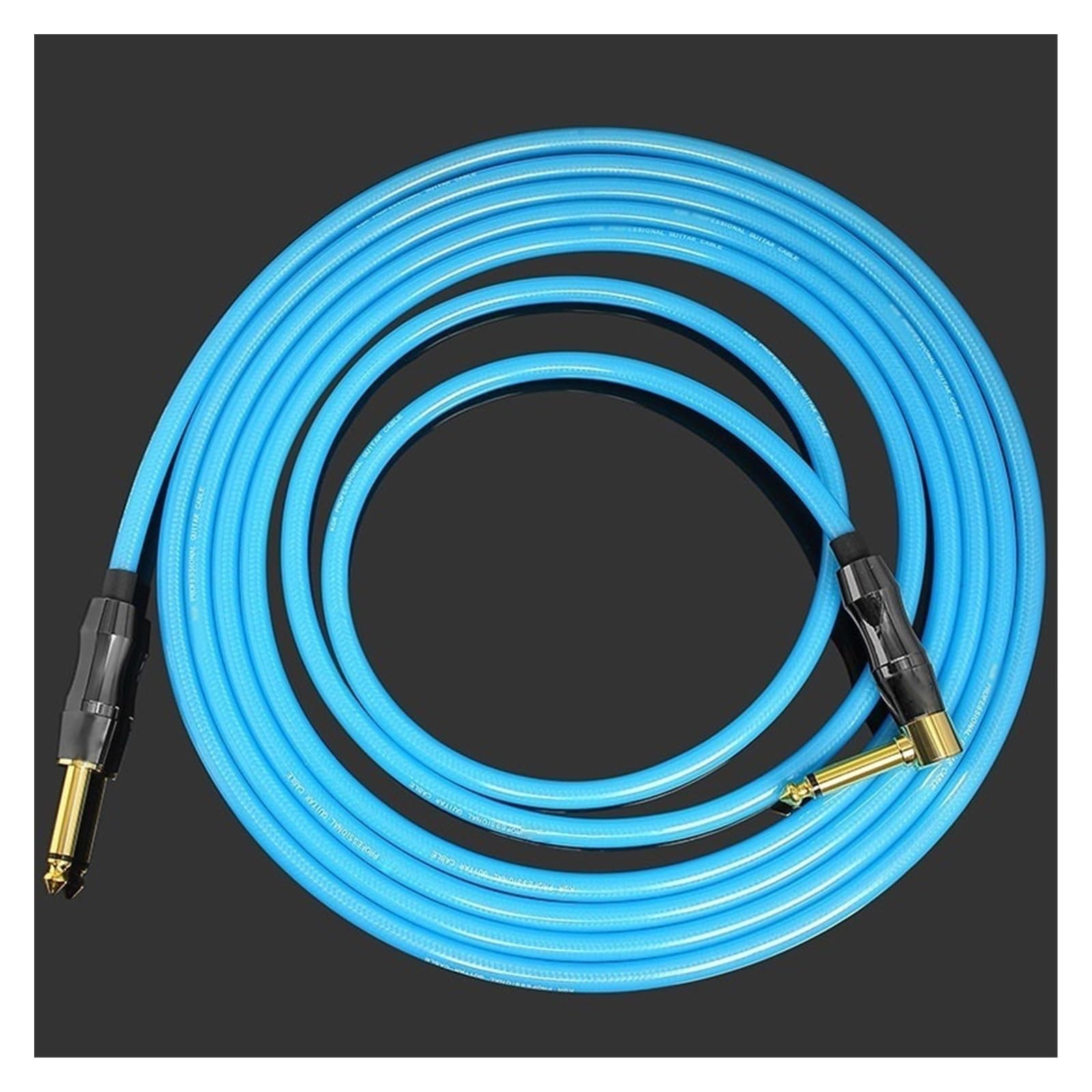 kabel audio do gitary 20AWG Elektryczna Gitara Basowa Audio Złącze Kabla Prosto Do Kąta Prostego Wtyczka Instrumentu Redukcja Szumów Osłona (Color : Blue 6m)