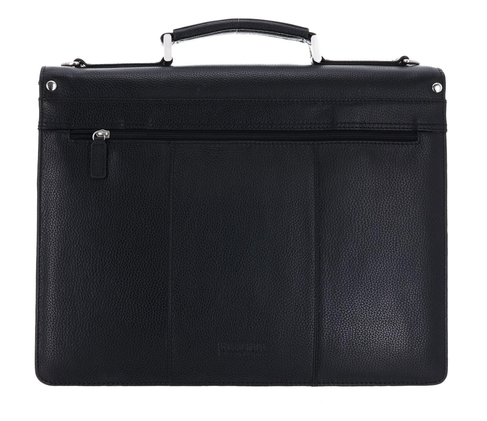 Leonhard Heyden Leder Aktentasche Businesstasche mit Laptopfach Berlin Aktenmappe 2 Fächer 7342 Schwarz
