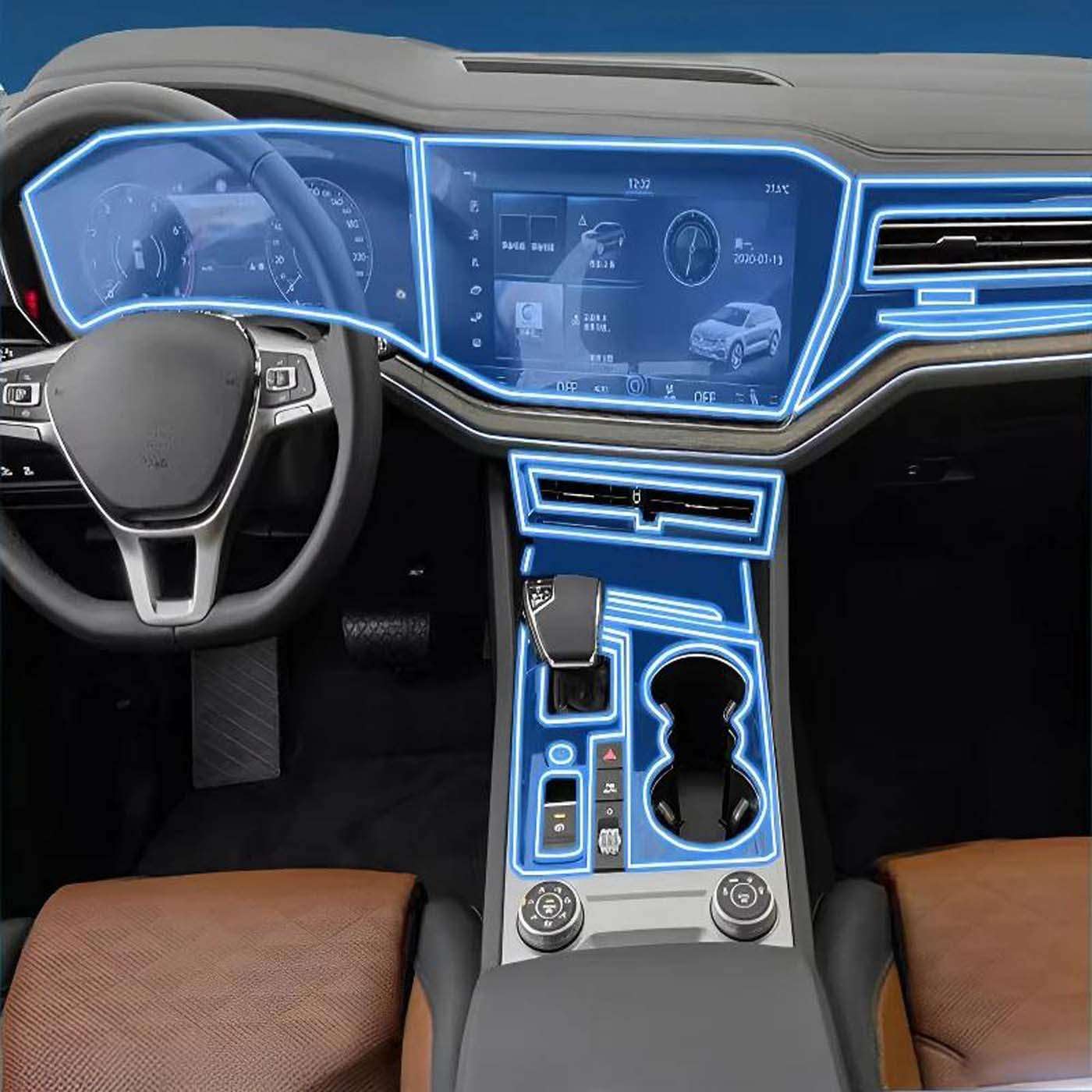 Dashboard Multimedia Navigation Transparent Protection, for Touareg 2019-2025 Film Anti-Scratch