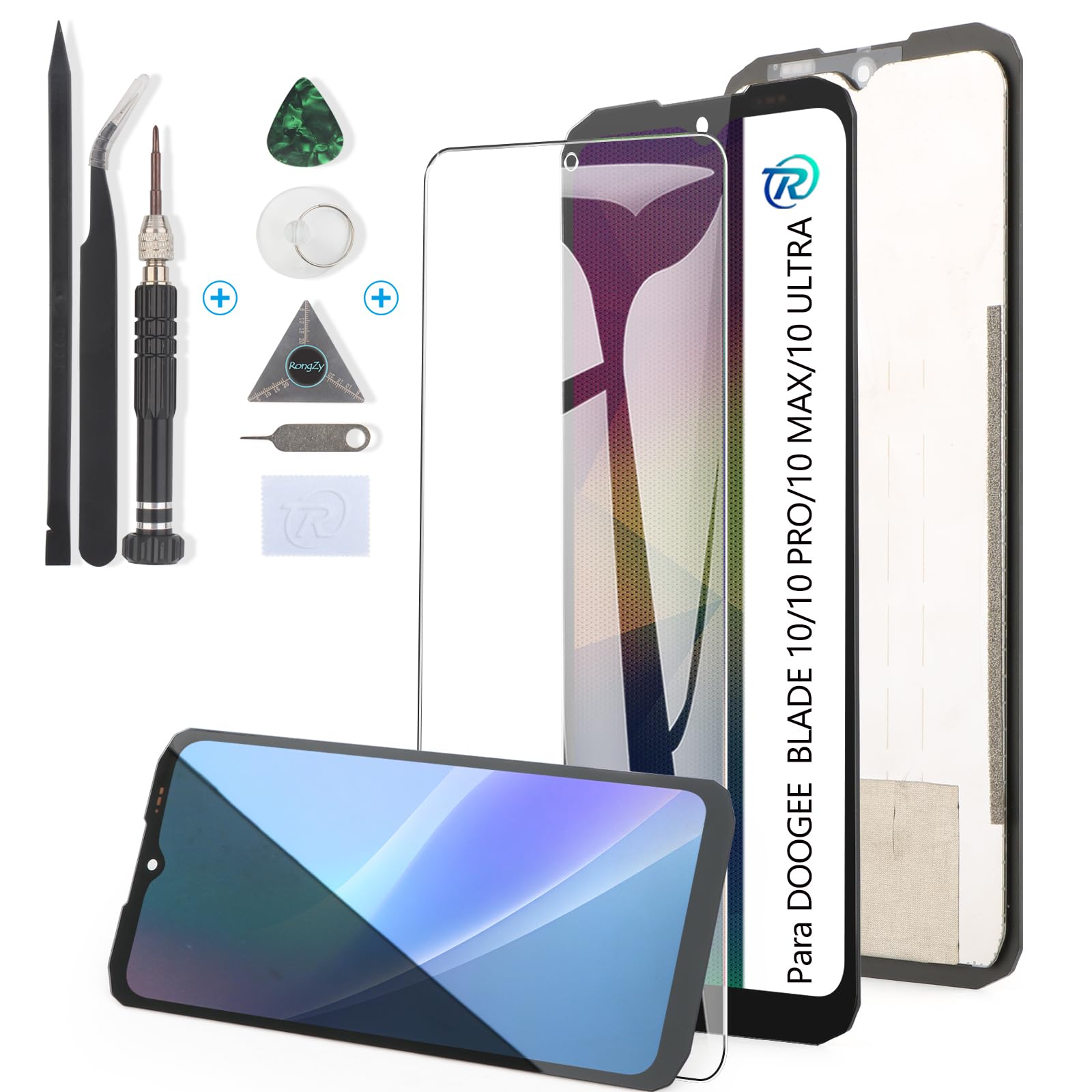 RongZy Pantalla para DOOGEE Blade 10/10 Pro Táctil LCD de Repuesto Ensamblaje Digitalizador Reemplazo para DOOGEE Blade 10 Ultra con Herramientas de Reparación(Negro)