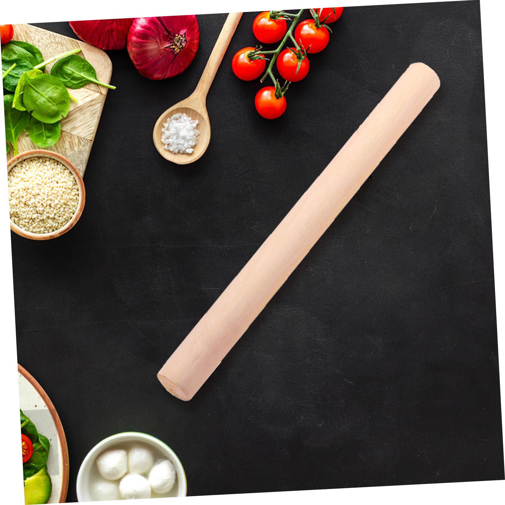 PACKOVE Rodillo de Madera para Repostería 10 Piezas Superficie Lisa sin Rebabas, Adecuado para Masa de Galletas y Panadería, Color Caqui Resistente y Práctico