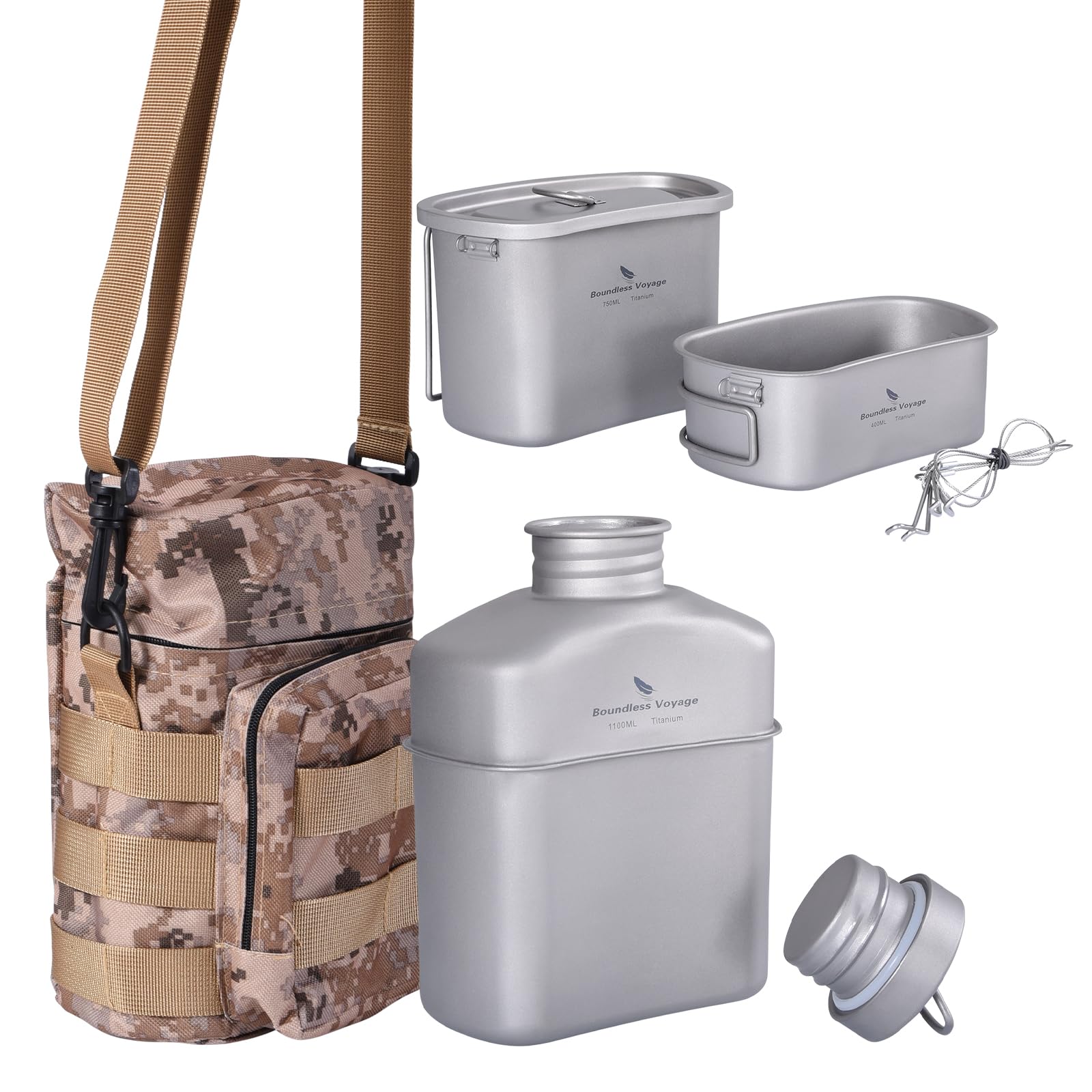 Amazon.com: Boundless Voyage Titanium Military Mess Kit Camping