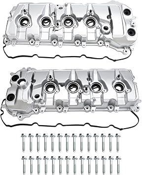 Aluminum Valve Cover Set Compatible with Ford 2015-2021 5.2L Engines 2011-2017 5.0L Engines Left driver side and Right passenger side