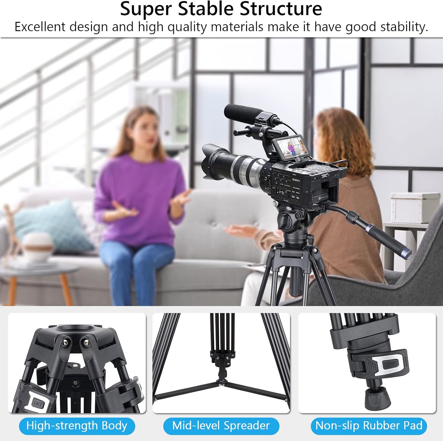 ARTCISE Professional Heavy Duty Tripod Dolly for DSLR Cameras & Video Camcorders - Load Capacity Up to 20 Pounds