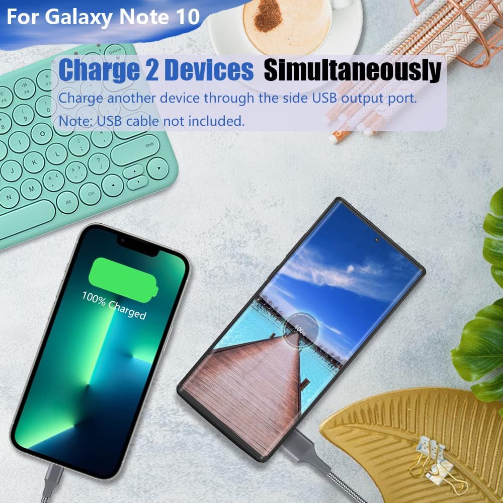 Battery Case for Samsung Galaxy Note 10, 5000mAh Rechargeable Extended Battery Charging Case, External Battery Charger Case, Add 100% Extra Juice